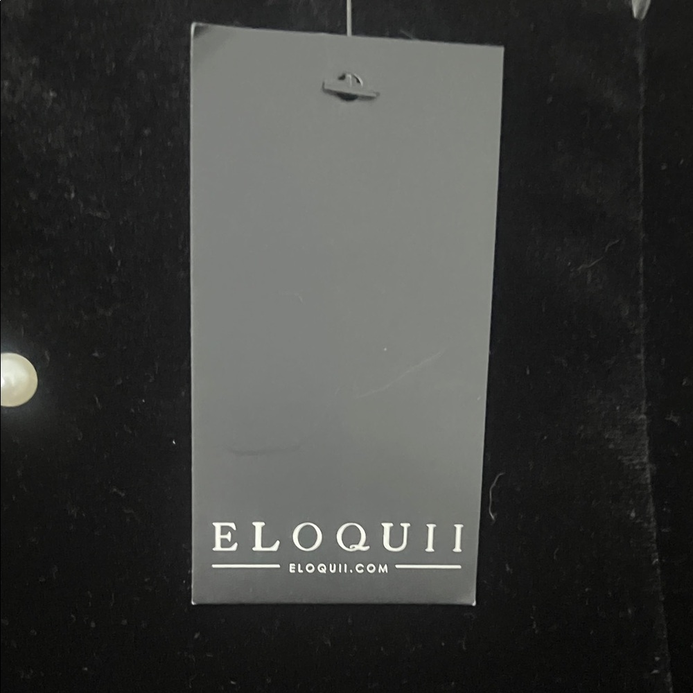 Eloquii Black Long Sleeve Dress with Pearl Accents - Picture 3 of 4